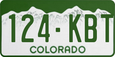 CO license plate 124KBT