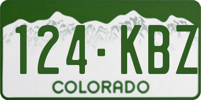 CO license plate 124KBZ