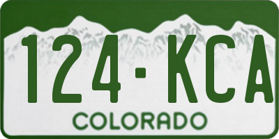 CO license plate 124KCA
