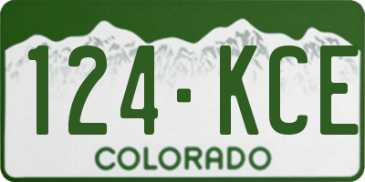 CO license plate 124KCE