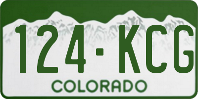 CO license plate 124KCG