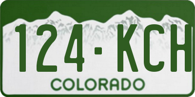 CO license plate 124KCH