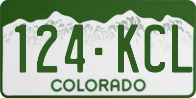 CO license plate 124KCL