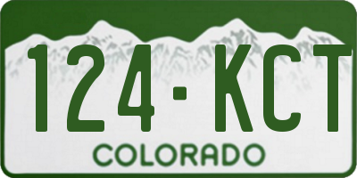 CO license plate 124KCT
