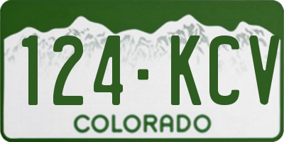 CO license plate 124KCV