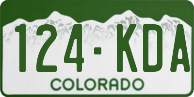 CO license plate 124KDA