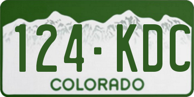 CO license plate 124KDC