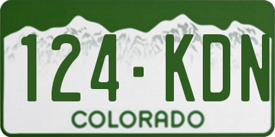 CO license plate 124KDN