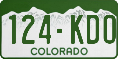 CO license plate 124KDO