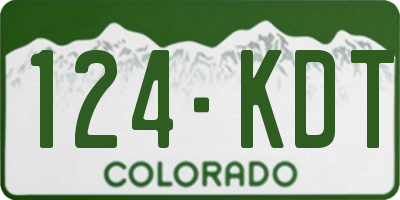 CO license plate 124KDT