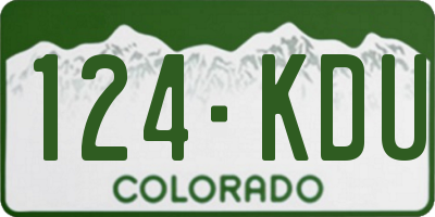 CO license plate 124KDU