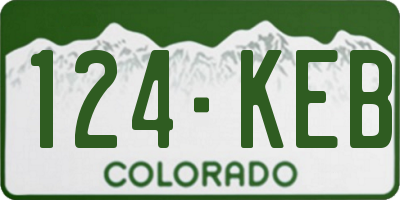 CO license plate 124KEB