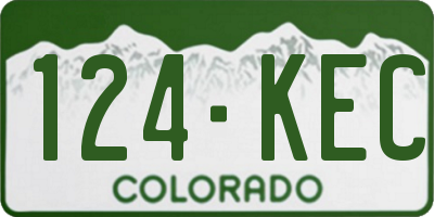 CO license plate 124KEC