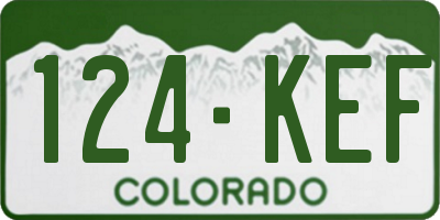 CO license plate 124KEF