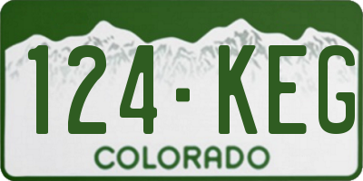 CO license plate 124KEG