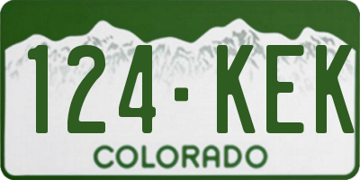 CO license plate 124KEK