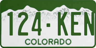 CO license plate 124KEN