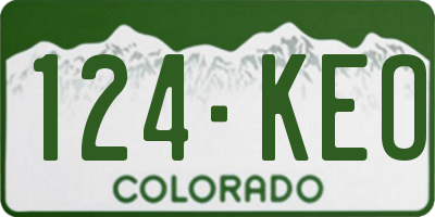 CO license plate 124KEO
