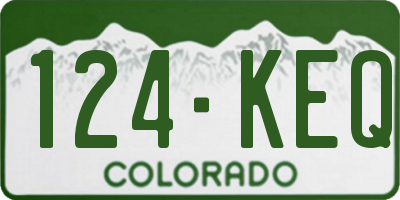 CO license plate 124KEQ