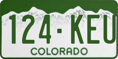 CO license plate 124KEU