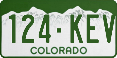 CO license plate 124KEV
