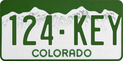 CO license plate 124KEY
