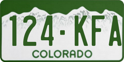 CO license plate 124KFA
