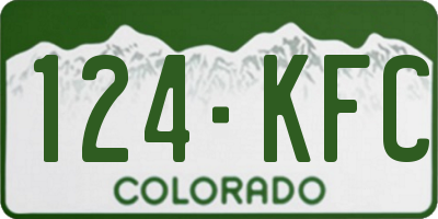 CO license plate 124KFC