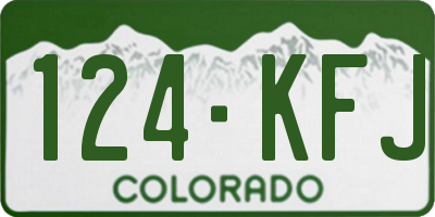 CO license plate 124KFJ