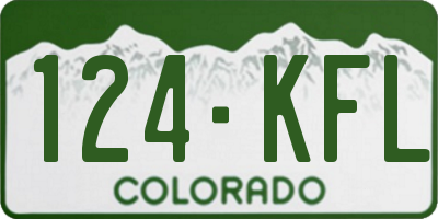 CO license plate 124KFL