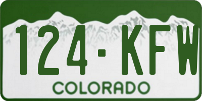 CO license plate 124KFW