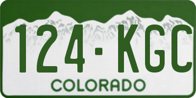CO license plate 124KGC