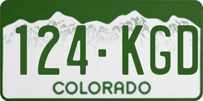 CO license plate 124KGD