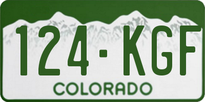 CO license plate 124KGF