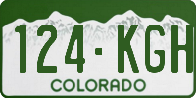 CO license plate 124KGH
