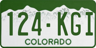 CO license plate 124KGI