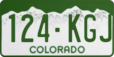 CO license plate 124KGJ