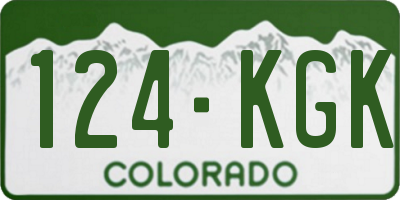 CO license plate 124KGK