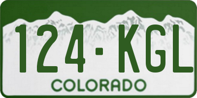 CO license plate 124KGL