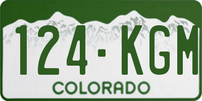 CO license plate 124KGM