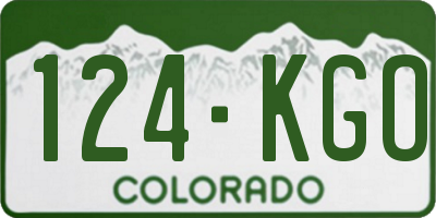 CO license plate 124KGO