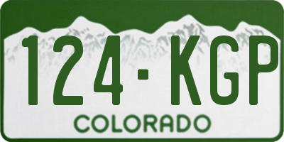 CO license plate 124KGP