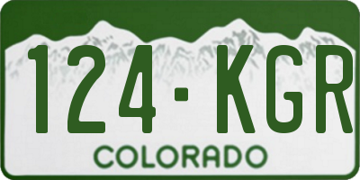 CO license plate 124KGR