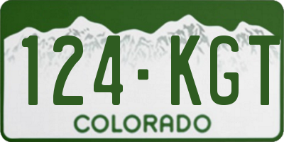 CO license plate 124KGT