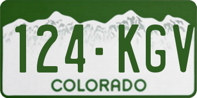 CO license plate 124KGV