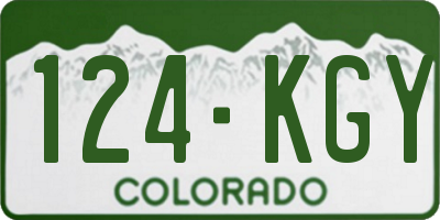 CO license plate 124KGY