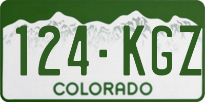 CO license plate 124KGZ