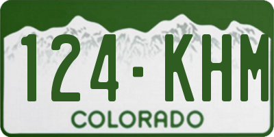 CO license plate 124KHM