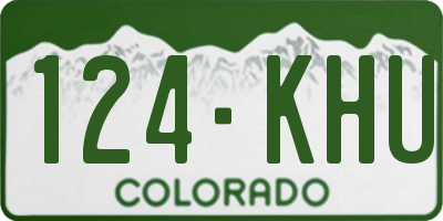 CO license plate 124KHU