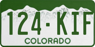 CO license plate 124KIF